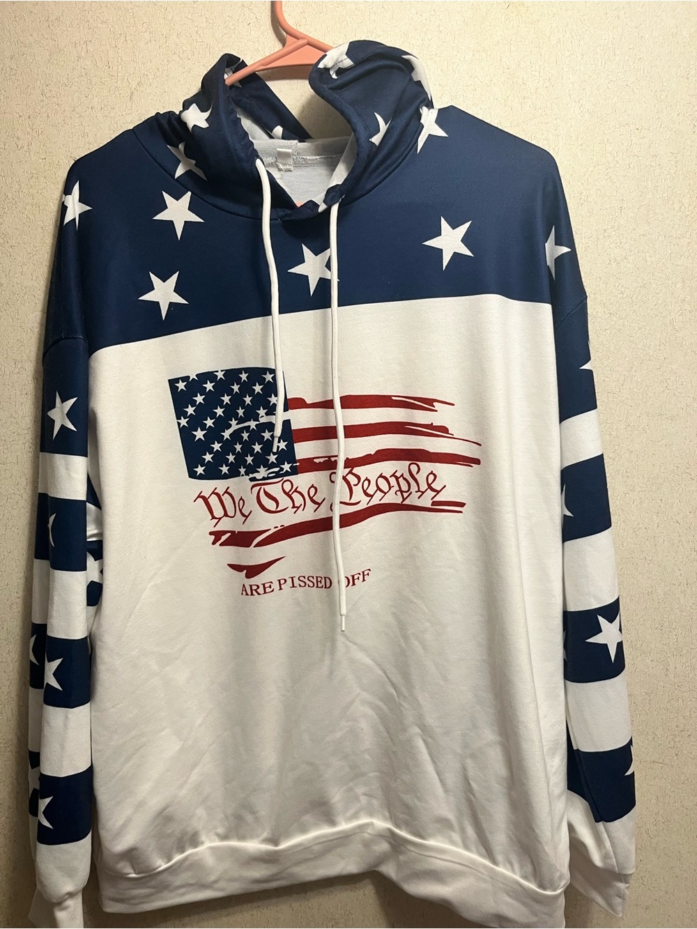 Source Unknown Men's American Flag Hoodie - Navy, White, Red